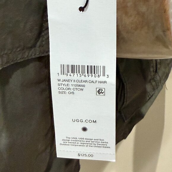 UGG JANEY II CLEAR CALF HAIR CROSSBODY CAMERA BAG Animal Print Brown Black - Picture 9 of 16